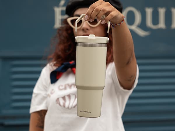 MUKI RUOSTUMATON TERÄS TERMOSMUKI 890ML PERSIKKA