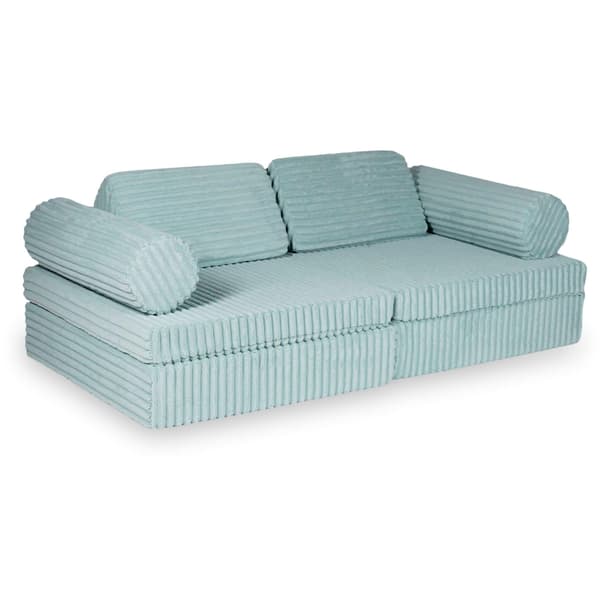 Montessori Premium Waffle Play Sofa Lys Mintgrøn