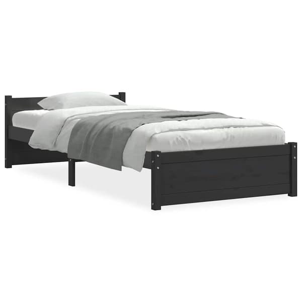 vidaXL sengestel sort massivt træ 90 x 200 cm