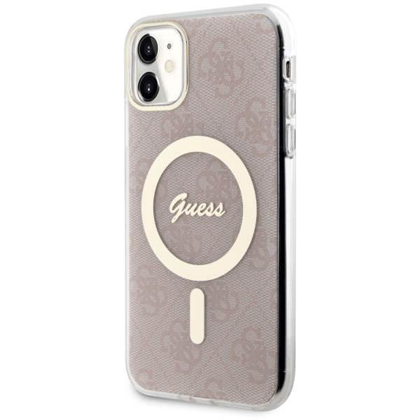 Guess IML 4G MagSafe-etui til iPhone 11, lyserød