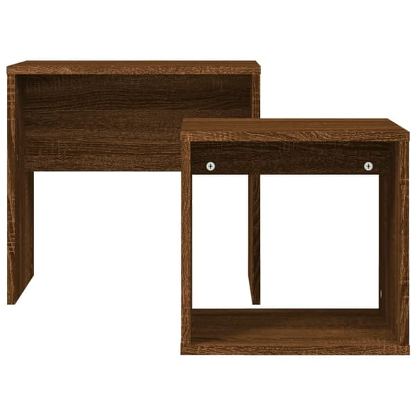 vidaXL Stapelbara bord, set om 2, brun ek