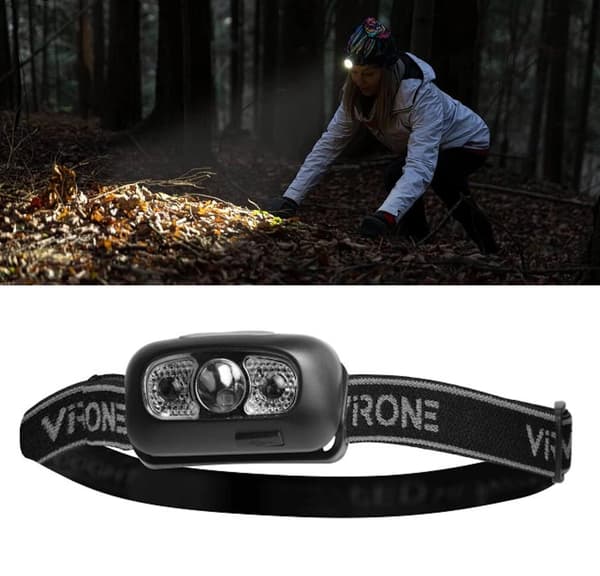 LED-pannlampa med rörligt huvud, rörelsesensor, uppladdningsbart batteri