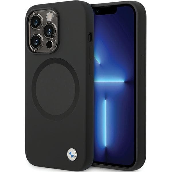 BMW BMHMP14XSILBK2 iPhone 14 Pro Max 6,7" sort/sort Signature flydende silikone MagSafe