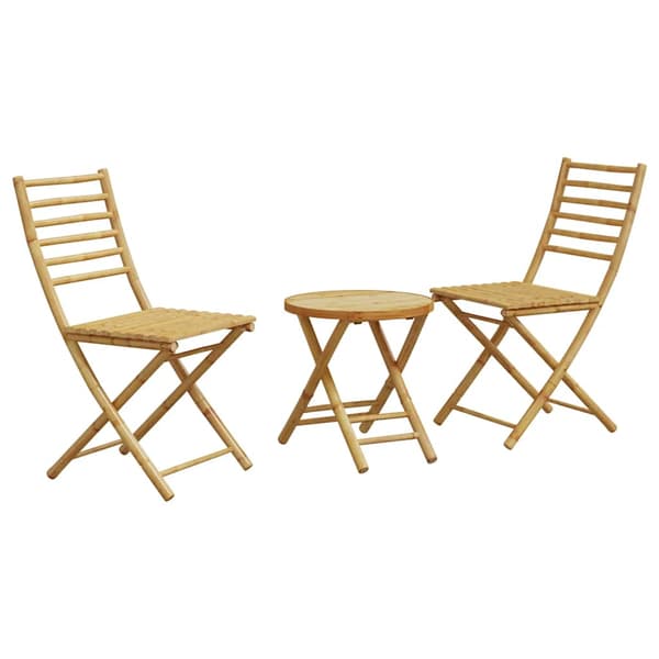 vidaXL 3-osainen bistrokalustesetti, bambu
