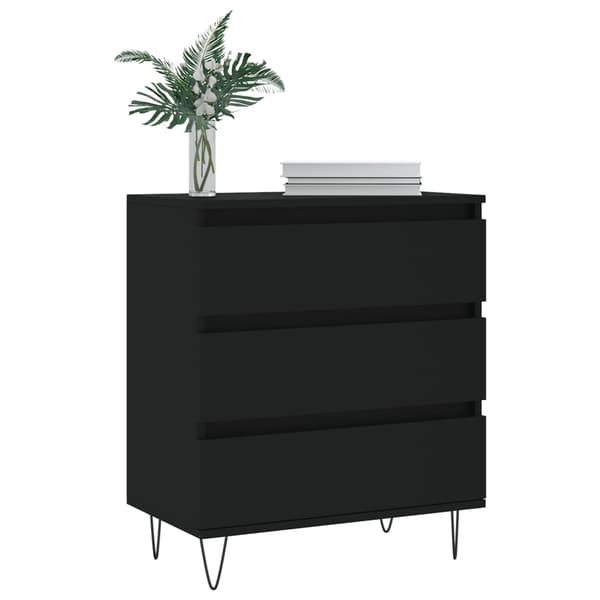 vidaXL kommode, sort, 60x35x70 cm, træbaseret materiale
