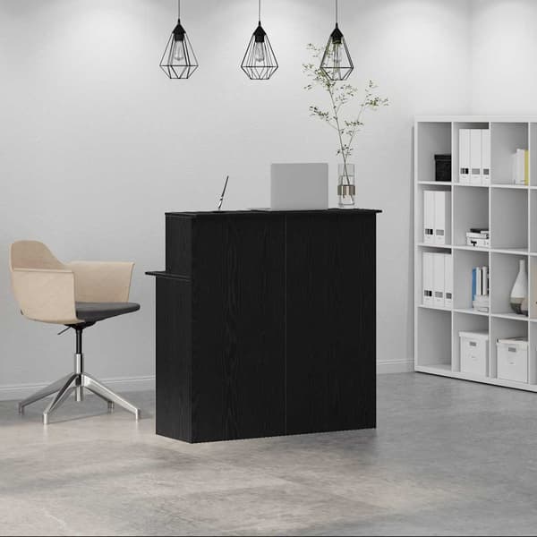 vidaXL receptionsdisk sort 100x50x103,5 cm limet træ