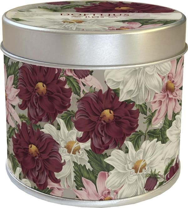 Doftljus med lila dahlia - rosdoft