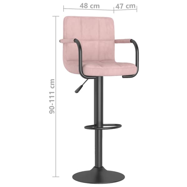 vidaXL Barstolar, set om 2, rosa, klädda i sammet