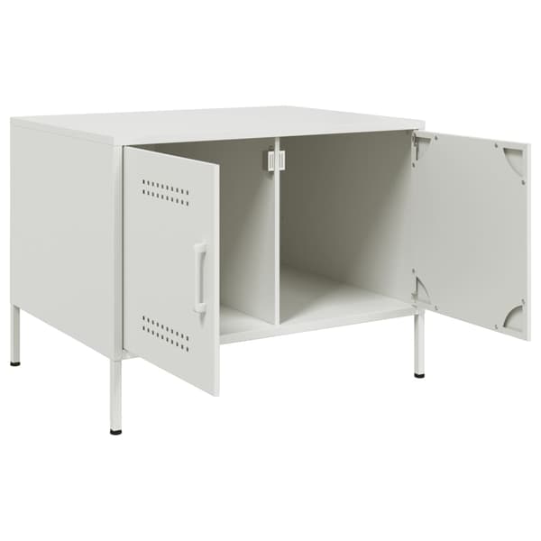 vidaXL Soffbord, Vitt, 68x50x50,5 cm, Stål