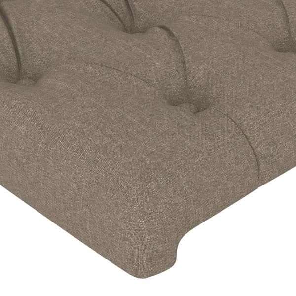 vidaXL vingeformet sengegavl, taupe, 93x23x118/128 cm, stof