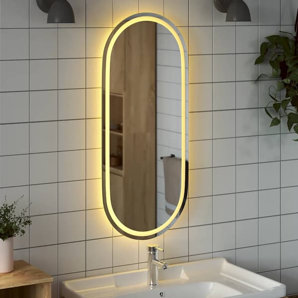 vidaXL Badrumsspegel med LED, 100x45 cm, Oval