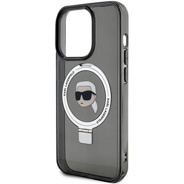 Karl Lagerfeld Ring Stand Karl Head MagSafe-etui til iPhone 15 Pro Max, sort