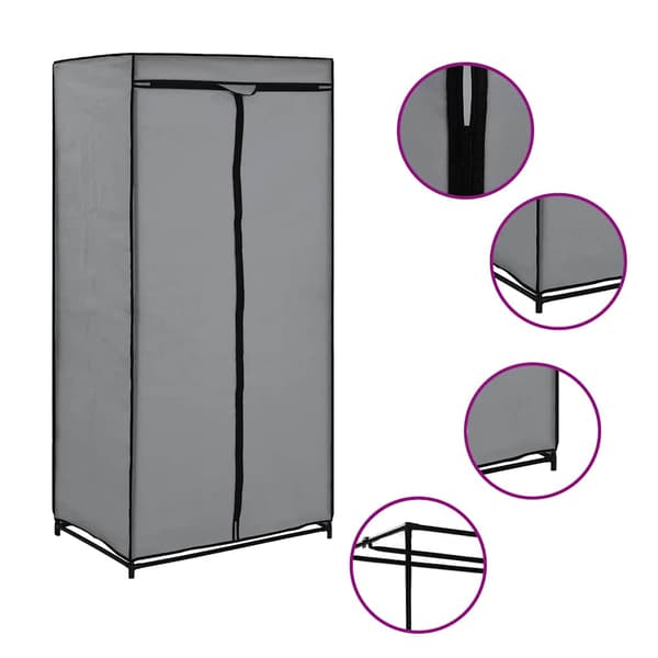vidaXL Vaatekaapit, 2 kpl, Harmaa, 75x50x160 cm