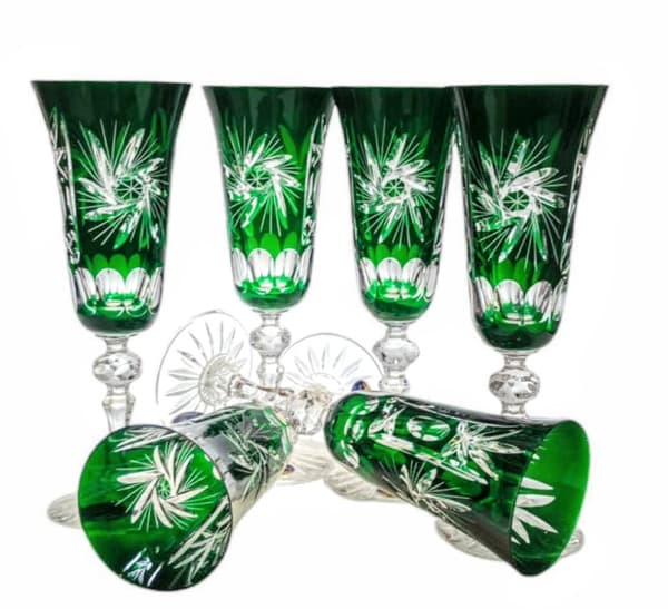 Smaragdkristall champagneglas 150 ml Olive Grinder