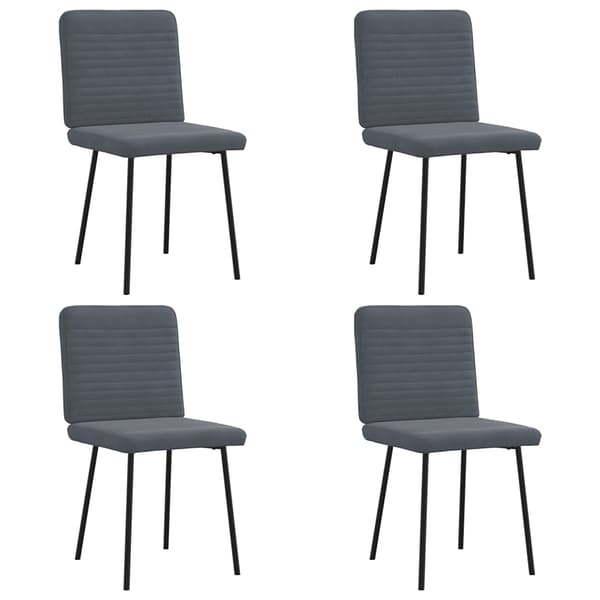 vidaXL Matstolar, set om 4, mörkgrå, klädda i sammet