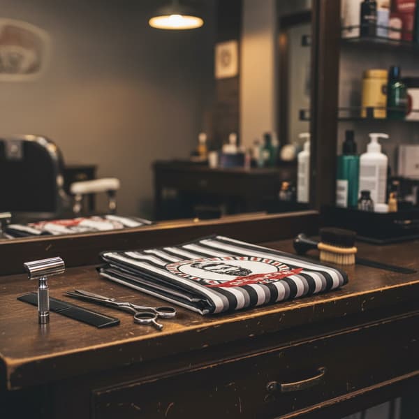 Barbermantel för en stor hårsalong