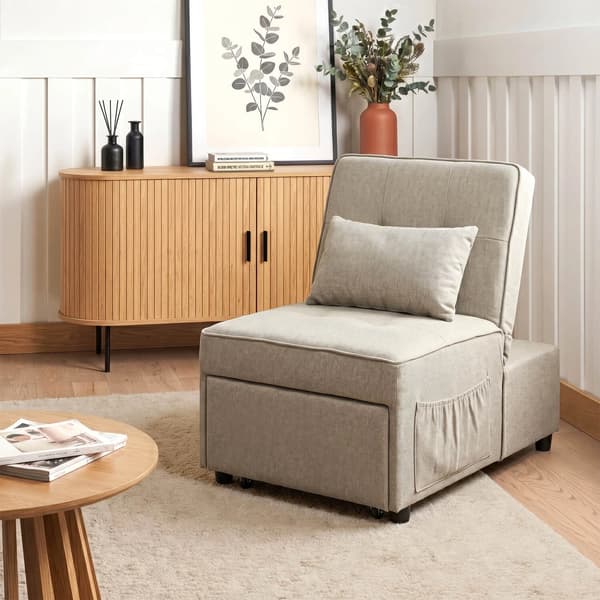 IBERIS Lænestol 67 cm Beige Polstret Moderne