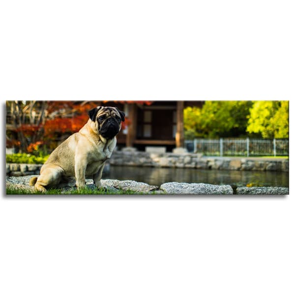 Lærredstryk Dyr Mops Hund 120x40 cm