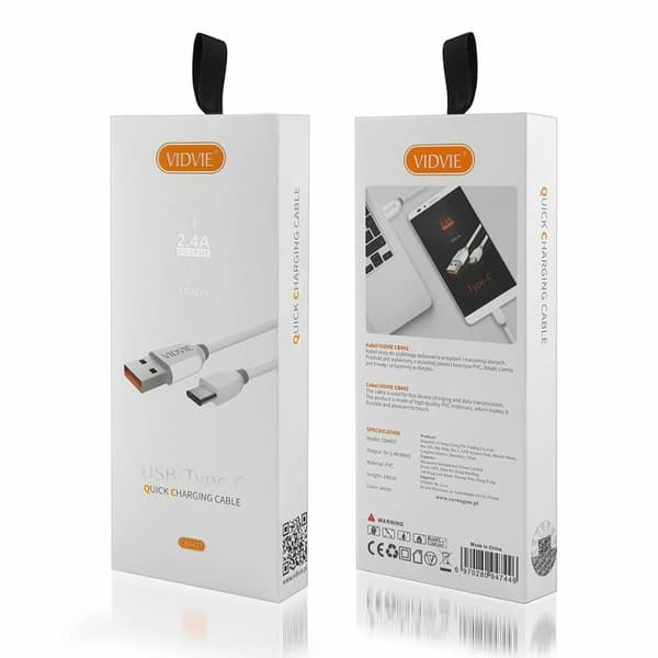 VIDVIE CB442 USB-KABEL Typ C vit