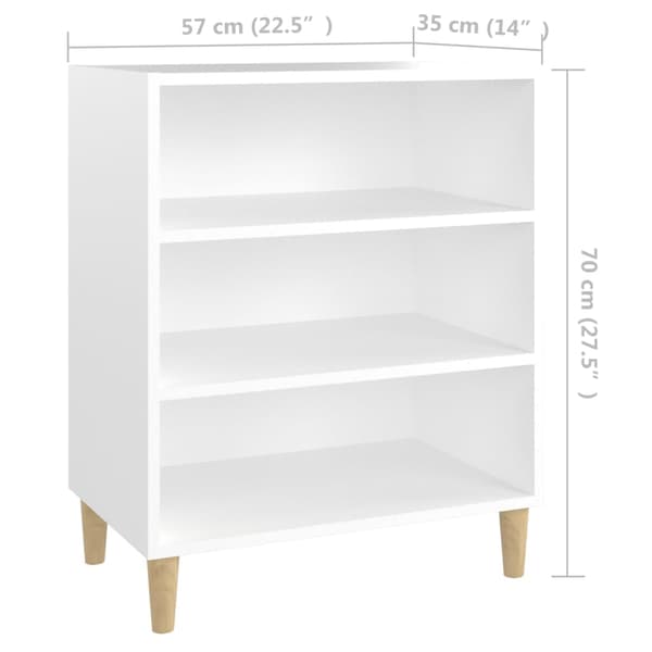 vidaXL hvidt skab, 57x35x70 cm, spånplade