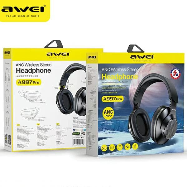 AWEI A997 Pro ANC Bluetooth -kuulokkeet, mustat