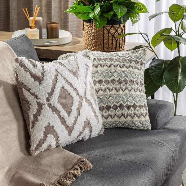 EVITA pudebetræk 45x45 chenille sølvtråd