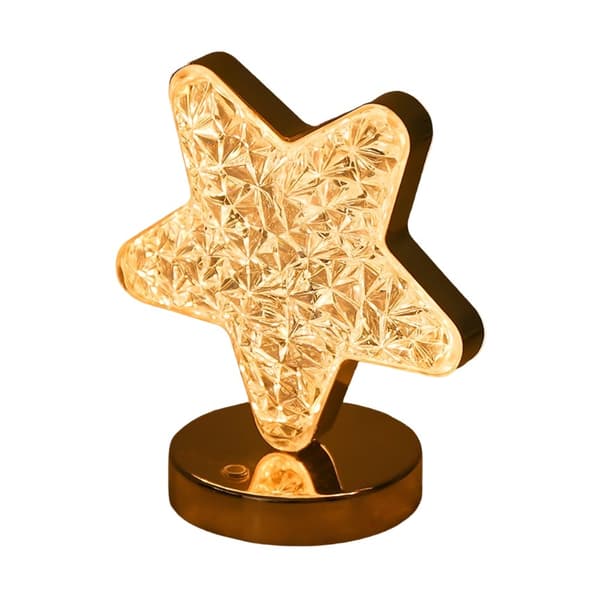 krystal natlampe LED stjerne bordlampe