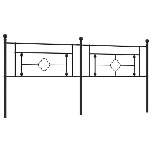 vidaXL metalsengegavl, sort, 193 cm