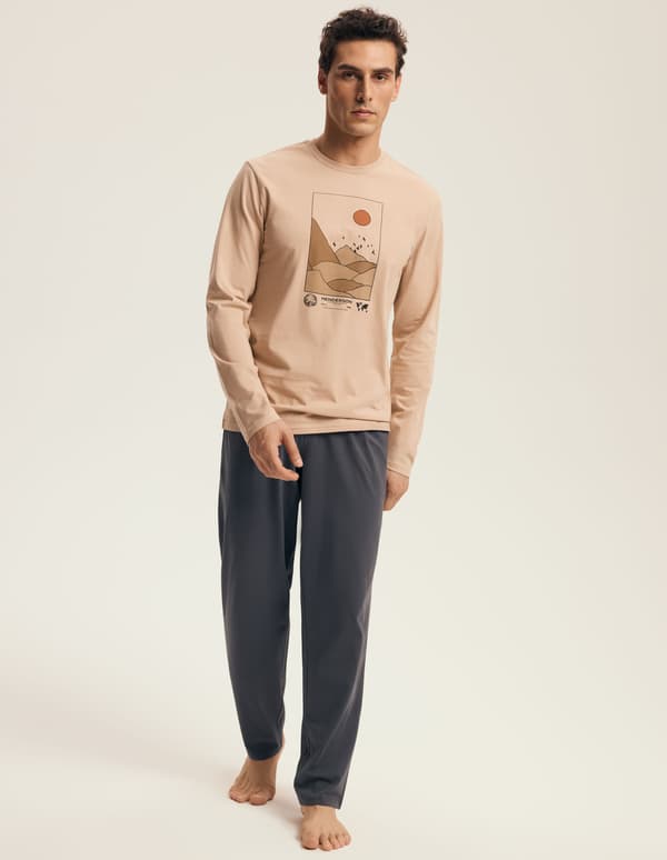 Luro Henderson Pyjamas herr | Beige, Grå M
