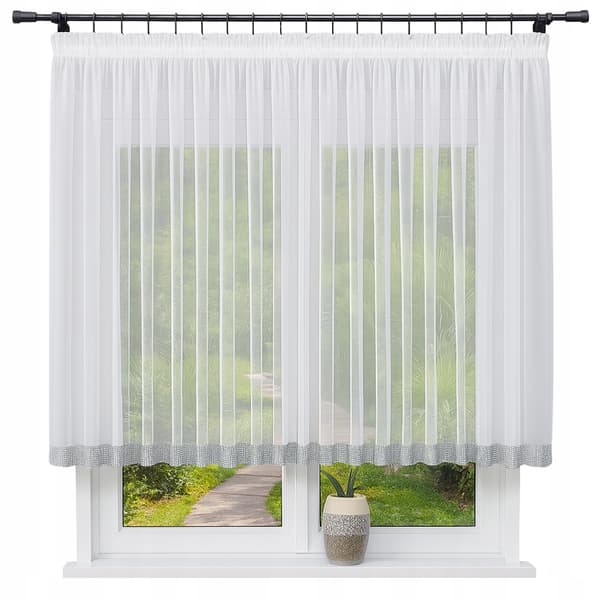 Klar til at hænges lige gardin med strass 130 x 200 cm