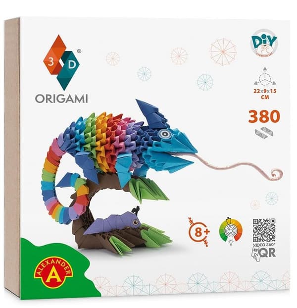 Origami 3D kamæleon/kamæleon ALEX