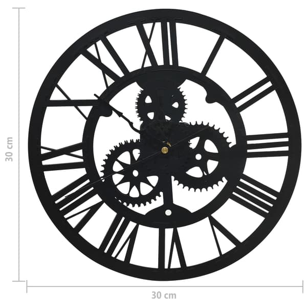 vidaXL vægur, sort, 30 cm, akryl