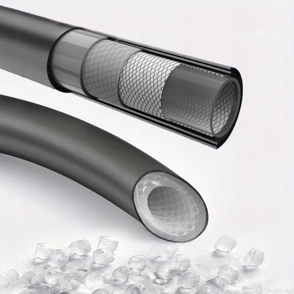 SILIKONE BRUSERSLANGE 150 cm glat SORT PVC 360° GUMMI