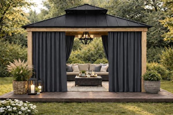 Vandtæt pergola markise 155 x 180 cm lysegrå