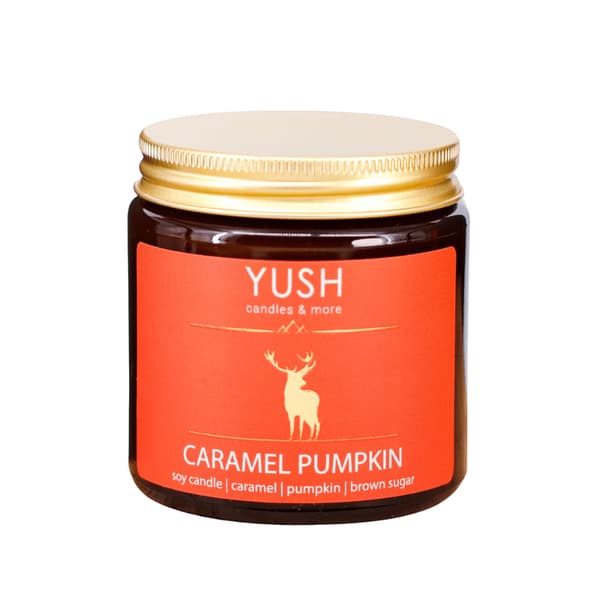 Karamel Græskar - Græskar Sojalys med Karamel - YUSH - 120ML