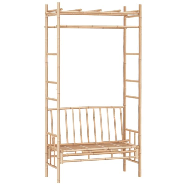 vidaXL Puutarhapenkki pergolalla 116 cm bambu