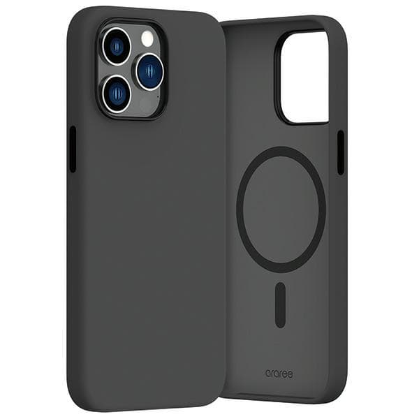Araree Typoskin M cover til MagSafe til iPhone 15 Pro Max, sort