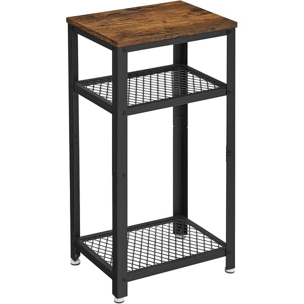 Sofabord i loftstil - Rustik brun, 75 cm, 3 hylder