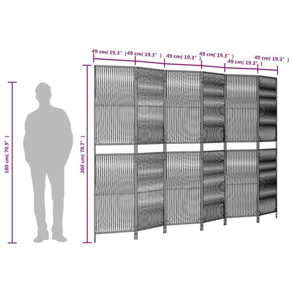 vidaXL 6-panels rumdeler, beige, polyrattan