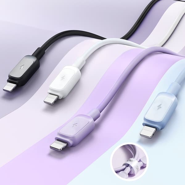 iPhone Lightning - USB 2.4A -kaapeli 1.2m valkoinen