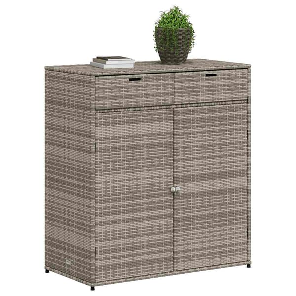 vidaXL Puutarhakaappi, Harmaa, 105x55x113 cm, Polyrottinki