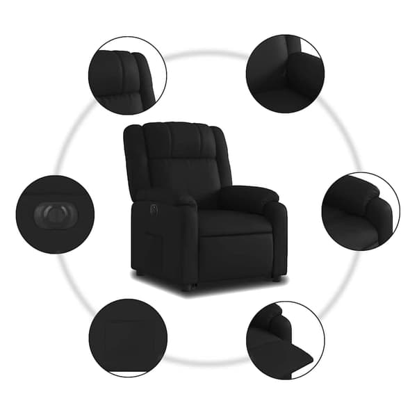 vidaXL elektrisk lænestol, sort, kunstlæder