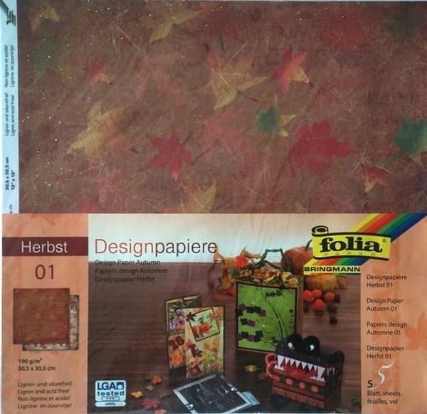 Designpapper 190 g/m2 30,5x30,5 cm 5 ark