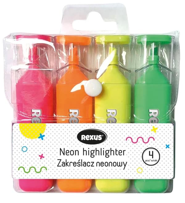 Neon highlighter i 4 farver