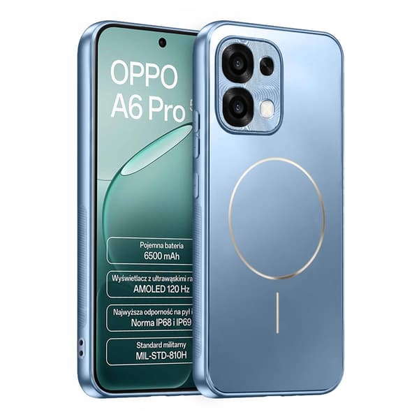 Beskyttende etui til Oppo A6 Pro 5G, til MagSafe, blå
