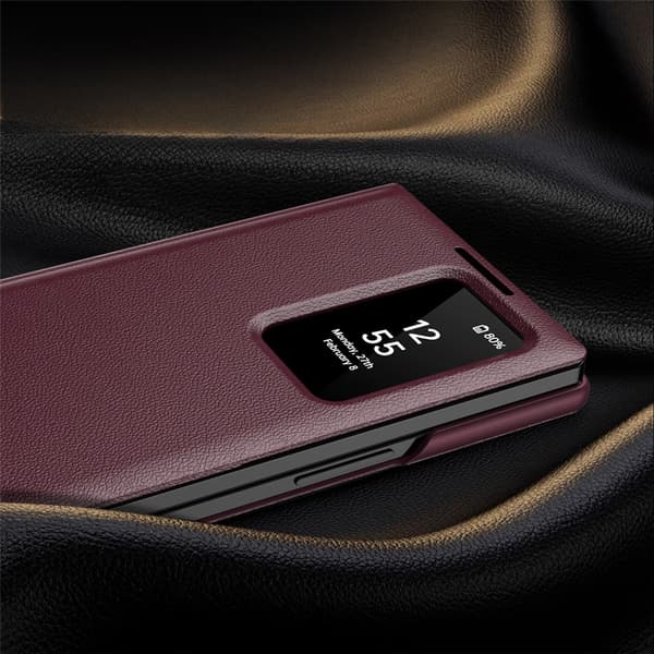 Samsung Galaxy Z Fold7 Smart View Plånboksfodral, Vinröd