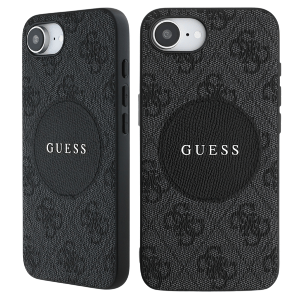 Guess 4G Circle Classic Logo MagSafe-etui til iPhone 16e, sort