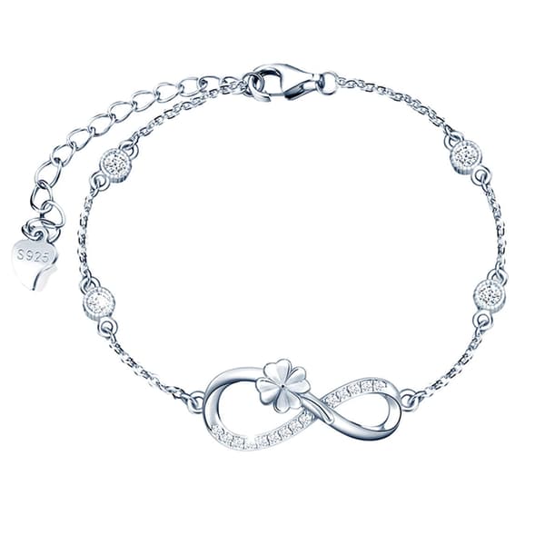 Silverklöverarmband kändisfödelsedagspresent silver 925