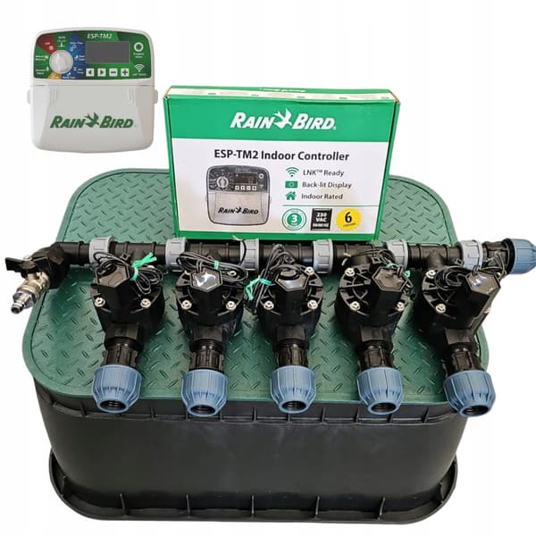 Rain Bird 5-stationssæt: Manifold med kompressor, TM2, bundkar, PE 25