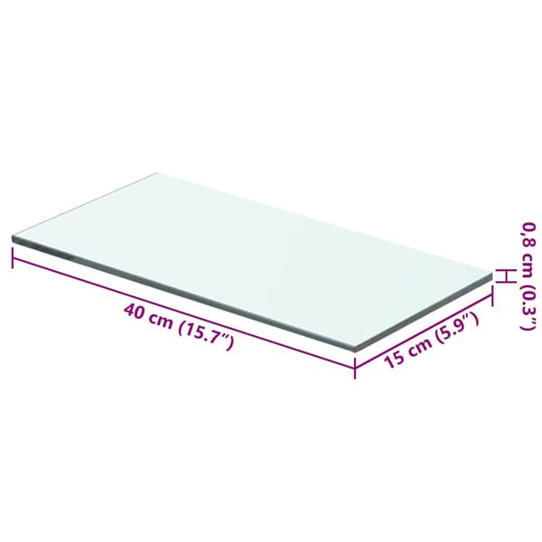 vidaXL Klarglaspanel 40x15 cm